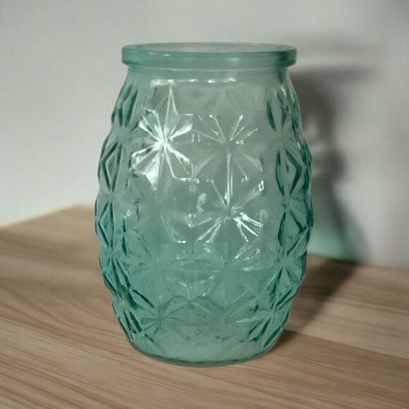 Vintage DPS Polatis Aqua Blue Diamond Cut Vase 5  1/2” - Picture 1 of 4